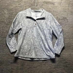 Croft & Barrow Women's Multicolor Paisley Top long Sleeve Blouse sweater size M